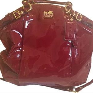 Red Patent Leather Coach Madison Satchel